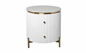 Круглая тумбочка с мраморной столешницей