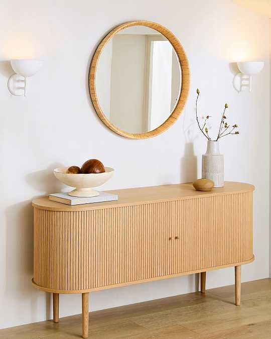 купить зеркало в раме из ротанга "леола"