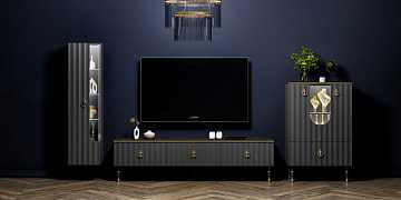 Гарнитур для гостиной Лоренсо графит с комодом