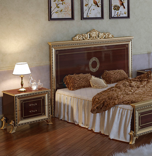 Кровать Версаль 160*200 без короны (тайский орех), шелкография