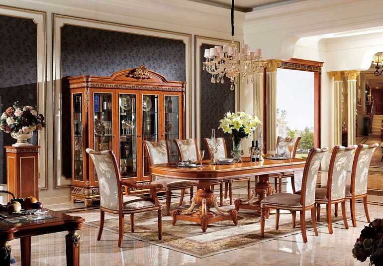 Стол обеденный Империя (250 см), brown gold