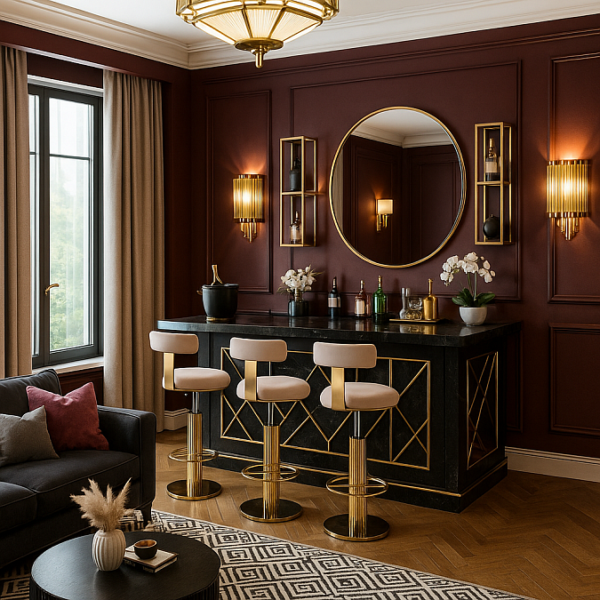 Стул барный Вивиан, светло-серый