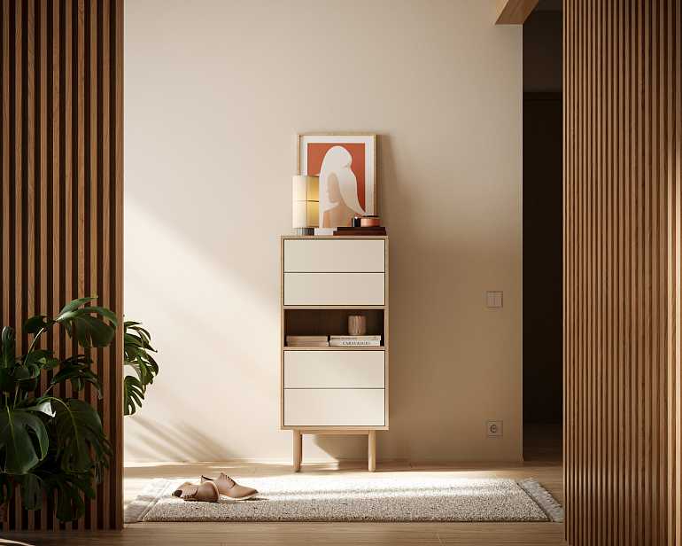 купить комод alice высокий с ящиками