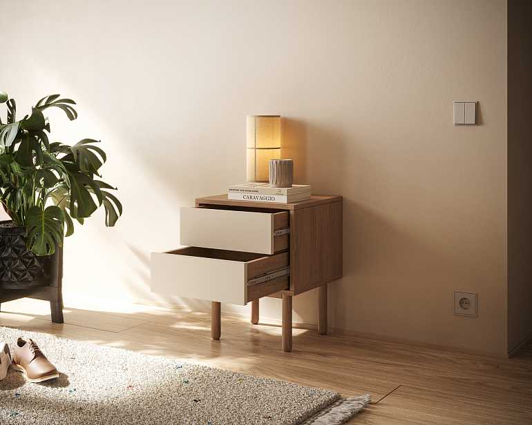 купить тумбочка alice с двумя ящиками