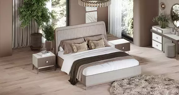 Кровать двуспальная "Каролина" cream 160*200