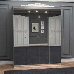 Шкаф четырехдверный Грация зеркальный, золото