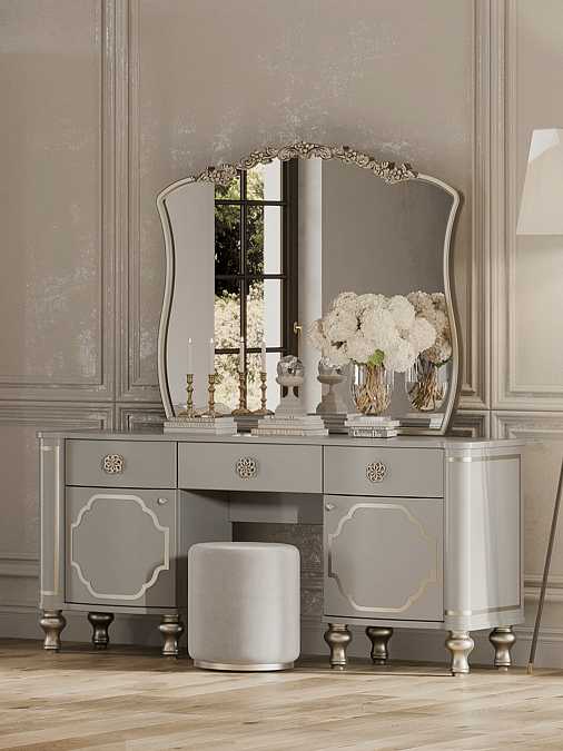 Туалетный стол с зеркалом и пуфом "Мария"