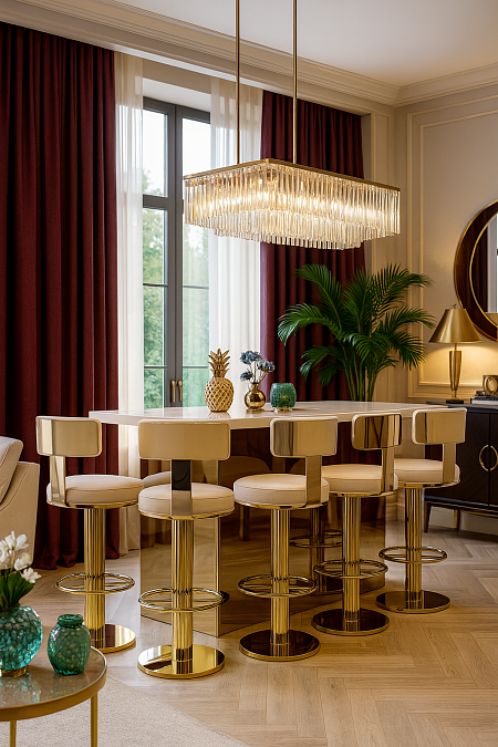 Стул барный Вивиан, светло-серый