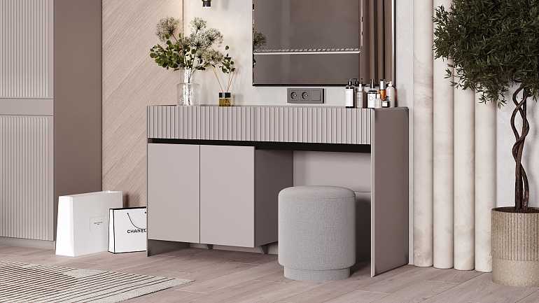 Туалетный столик "Адель" с зеркалом и пуфом