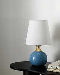 Настольная лампа "Бенсон" с синим керамическим основанием