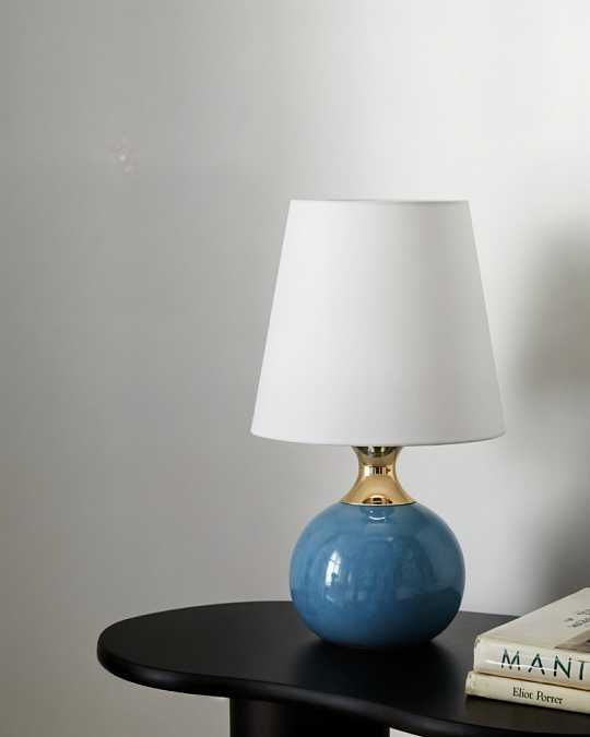 купить настольная лампа "бенсон" с синим керамическим основанием