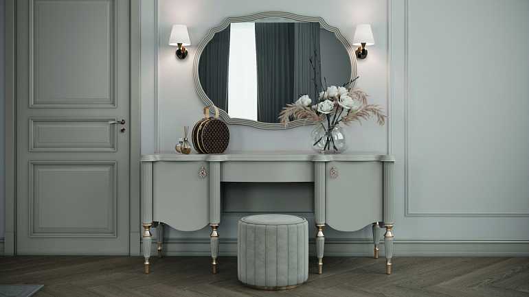 Туалетный столик "Милена" с зеркалом и пуфом