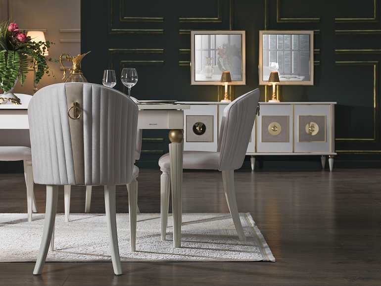 Кремовый дизайн интерьера Теплый белый Встроенная мебель OB23-Apart02