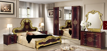 Спальный гарнитур Леди могано / золото глянец