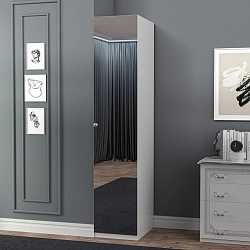 Шкаф однодверный Грация с зеркалом, серебро