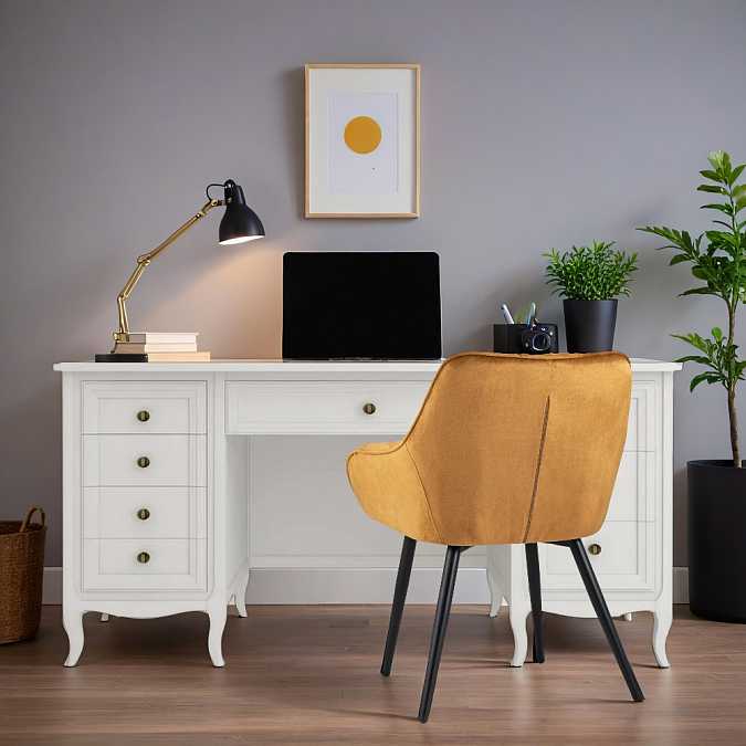 Cтол письменный двухтумбовый Majessa White