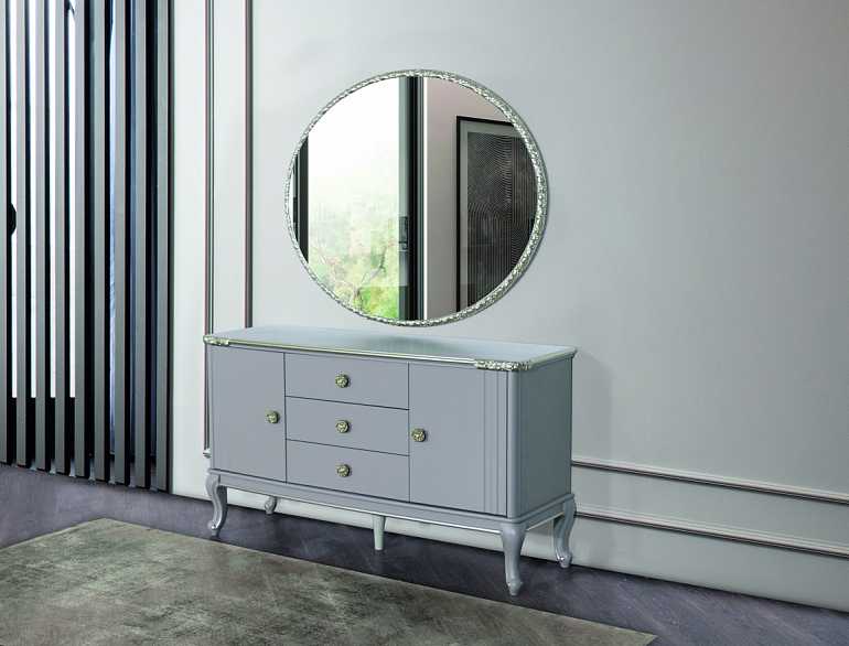 Комод с зеркалом "Мия" платина