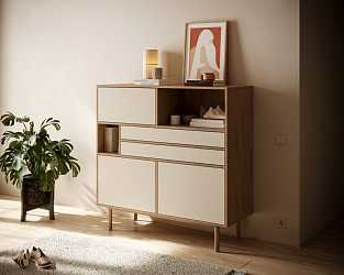 Комод Alice с тремя дверками и двумя ящиками