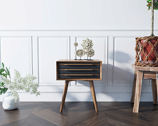 Тумба Bruni black с 3 ящиками