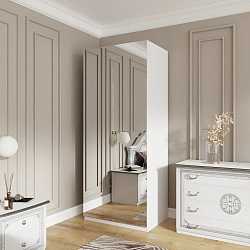 Шкаф двухдверный Грация зеркальный, серебро