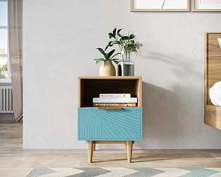 Тумбочка с нижним ящиком "Line" blue