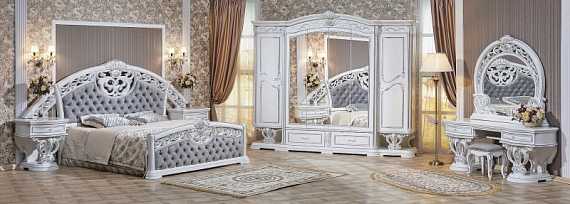 Кровать "Марелла" 180*200 (белый с серебром)