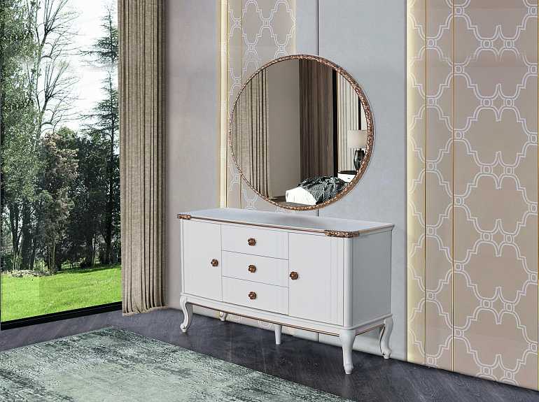 Комод с зеркалом "Мия" крем