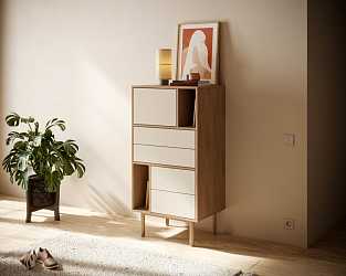 Комод Alice высокий с ящиками и дверкой