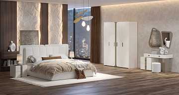 Спальня "Леонардо" с малым и большим изголовьем 4 ст. (глухой шкаф)