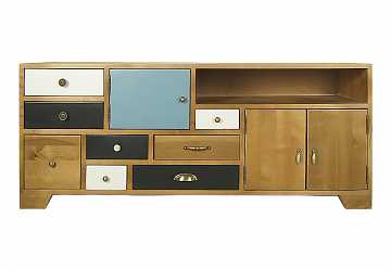 Тумба 8 ящиков 3 дверцы Aquarelle Birch