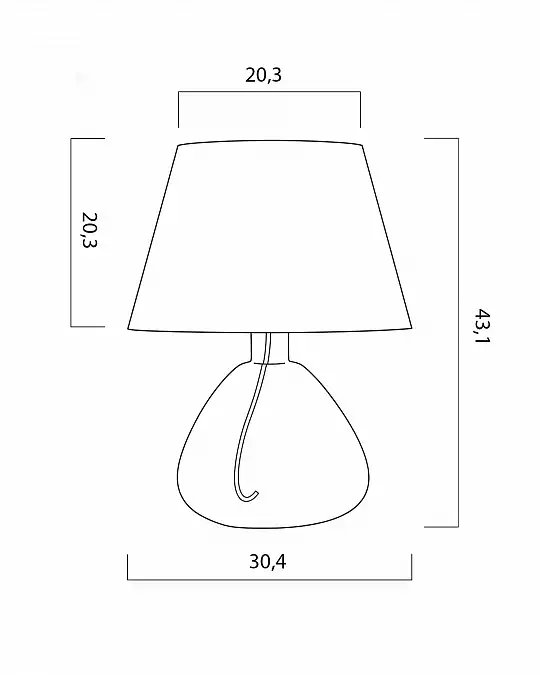 купить синяя настольная лампа "дэми"
