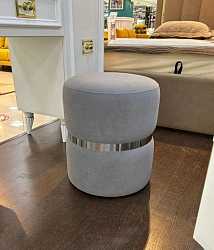 Пуф Виктория графит с серебром