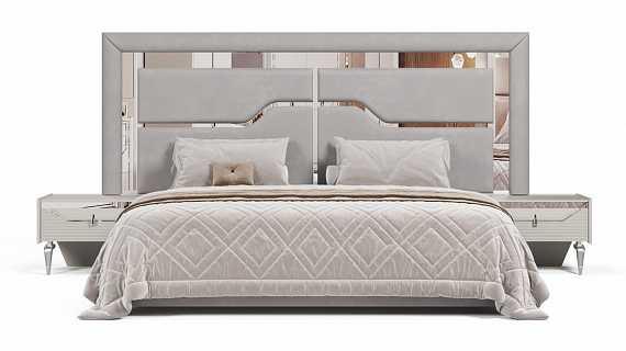 Кровать двуспальная "Стиль" silver