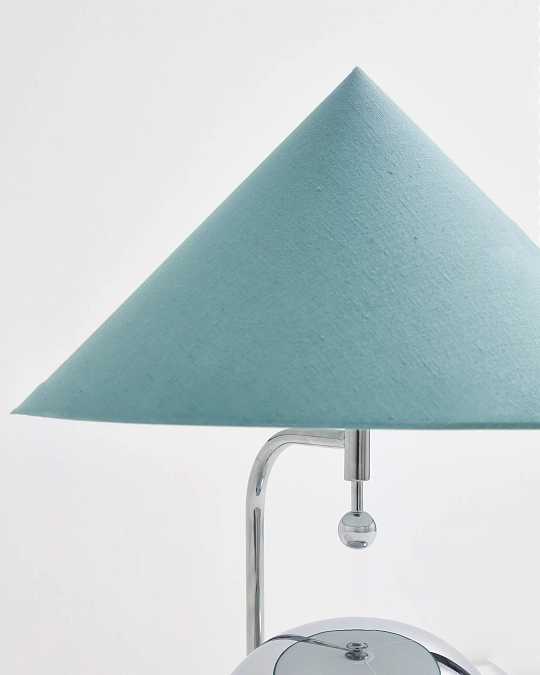 купить серебристая лампа "шанталь" с мятным конусным абажуром