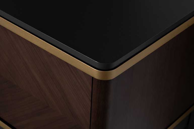 Консоль с двумя ящиками темный шпон