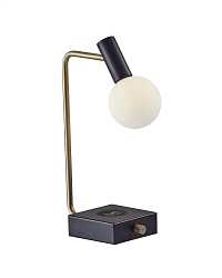 Настольная лампа “Ньют” black с беспроводной зарядкой