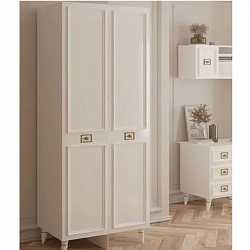 Шкаф двухдверный Виктория белый с золотом