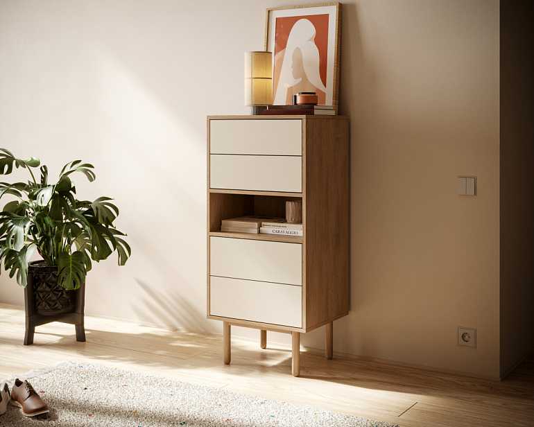 купить комод alice высокий с ящиками