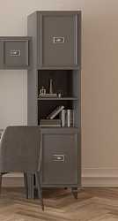 Шкаф однодверный Виктория графит с серебром