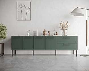 Комод Nicole green с четырьмя дверками и двумя ящиками