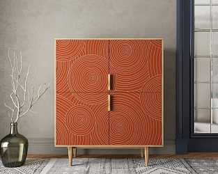 Большой комод с четырьмя дверками "Line" R19/red