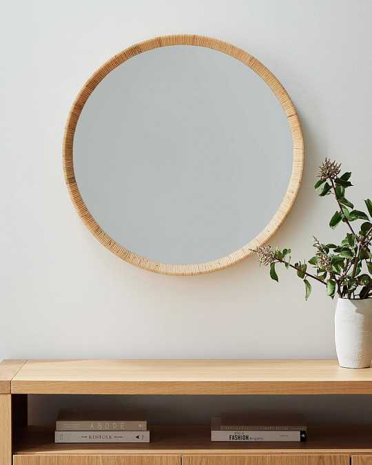 купить зеркало в раме из ротанга "леола"