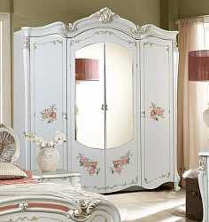 Шкаф платяной четырехдверный Альба, белый