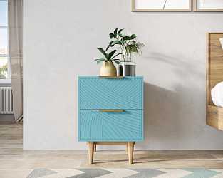 Тумбочка с двумя ящиками "Line" blue