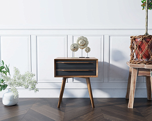 Тумба Bruni black с 2 ящиками