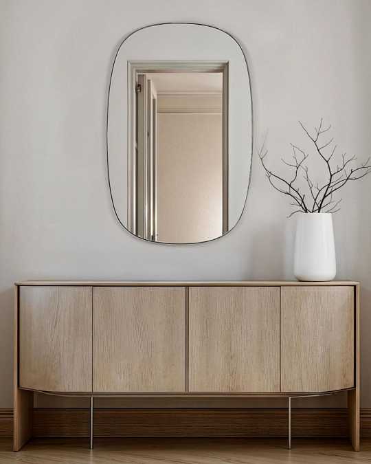 купить серебряное настенное зеркало "вейл"