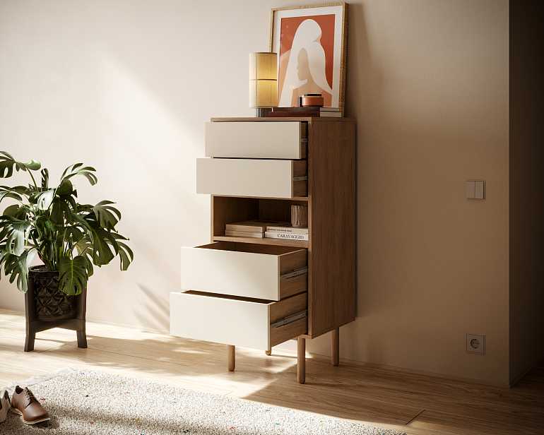 купить комод alice высокий с ящиками