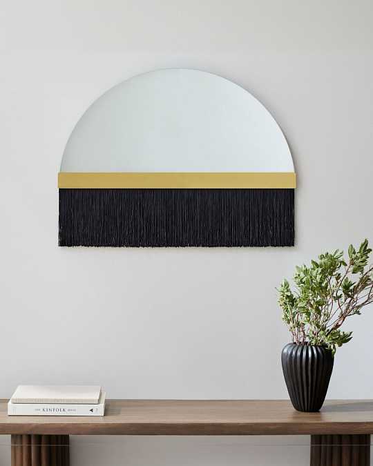 купить декоративное зеркало "арья" с черной бахромой