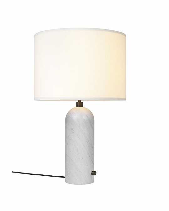 купить настольная лампа "эдвин" из белого мрамора с белым абажуром