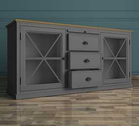 Комод Palermo Gray со стеклянными дверками